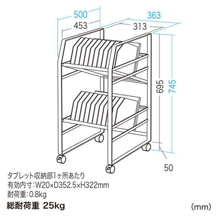 即日出荷 代引不可 タブレットワゴン 20台収納 サンワサプライ RAC-TABWG2N_8