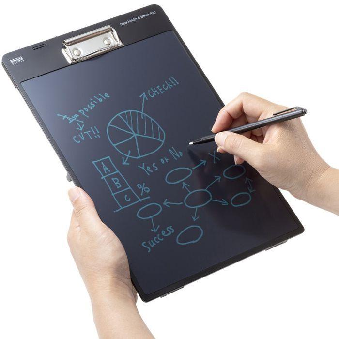 即日出荷 代引不可 クリップ付き電子メモパッド スタンド使用可能 電池