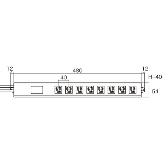 代引不可 ノイズフィルタ マグネット付 抜け止めタップ（3P・8個口・2m） サンワサプライ TAP-3811NFN_2
