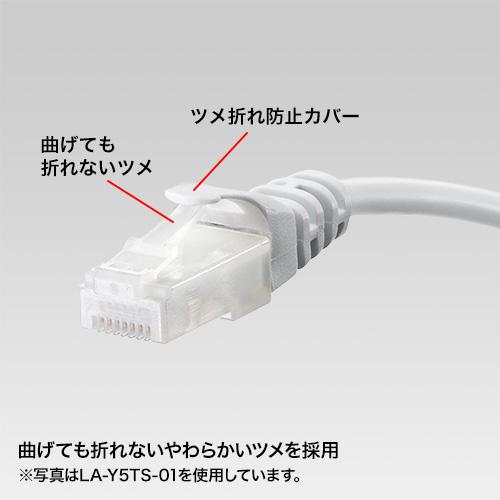 あすつく 代引不可 サンワサプライ ツメ折れ防止CAT5eLANケーブル　ブルー　10m LA-Y5TS-10BL｜dresma｜02