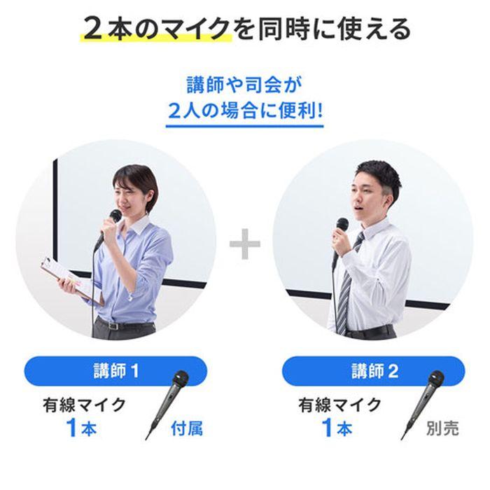 代引不可 拡声器スピーカー マイク付 ハンドマイク型拡声器 ブラック サンワサプライ MM-SPAMPN_3