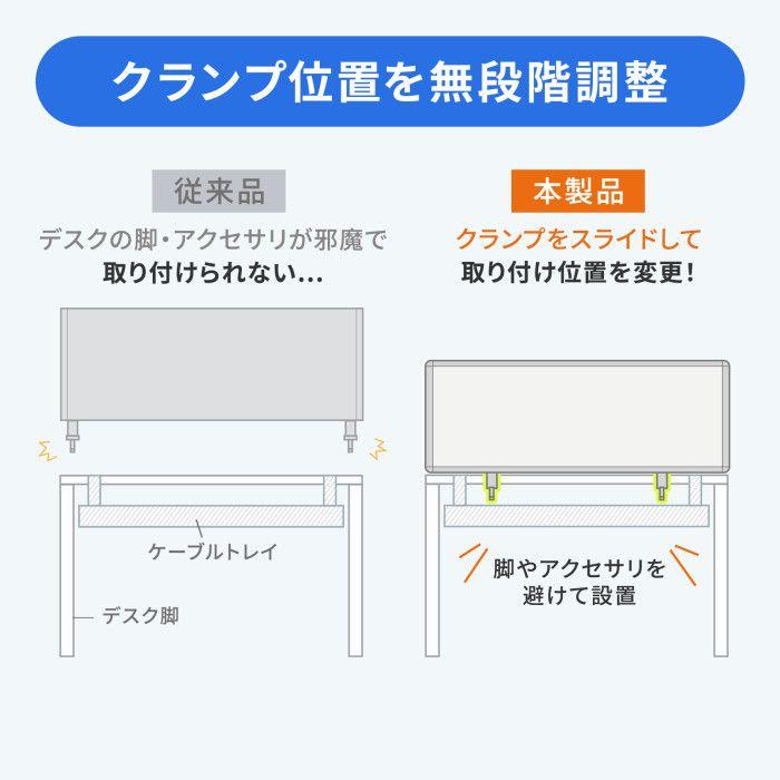 北海道・沖縄・離島配送不可 代引不可 デスクトップパーティション(W1400×H400・クロスタイプ) サンワサプライ SPT-DPTC14040GY_3