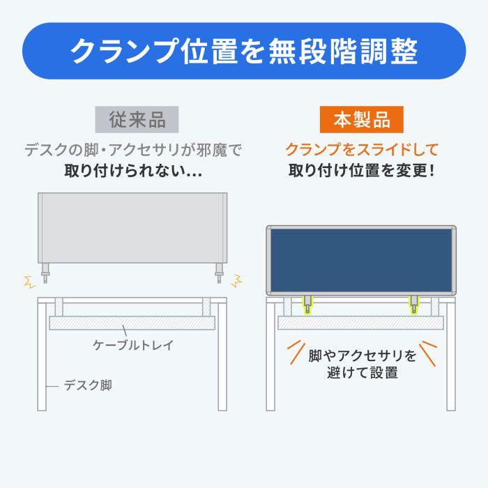 北海道・沖縄・離島配送不可 代引不可 デスクトップパーティション(W1400×H400・クロスタイプ) サンワサプライ SPT-DPTC14040BL_3