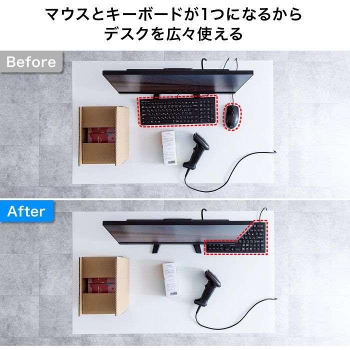 代引不可 マグネット内蔵 防水防塵 キーボード マウスカーソル操作 PC パソコン 入力 周辺機器 SKB-BS8BK