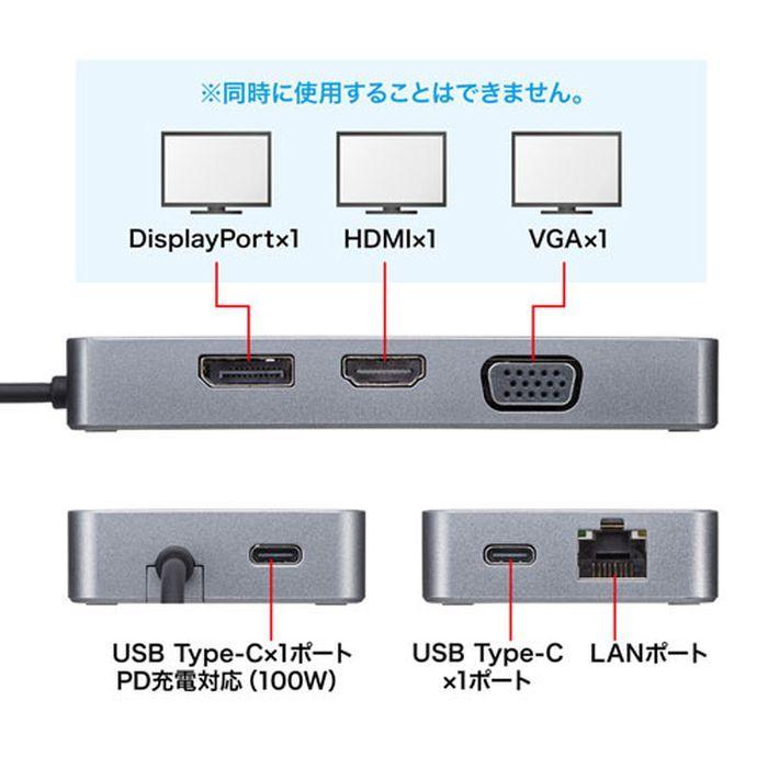 あすつく 代引不可 USB Type-C ドッキングステーション PD100W サンワサプライ USB-DKM2BK｜dresma｜07