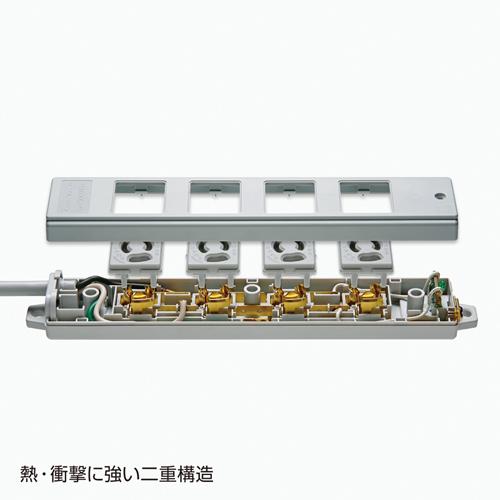 代引不可 サンワサプライ 工事物件タップ赤（2個口・3m） TAP-K2-3R｜dresma｜03