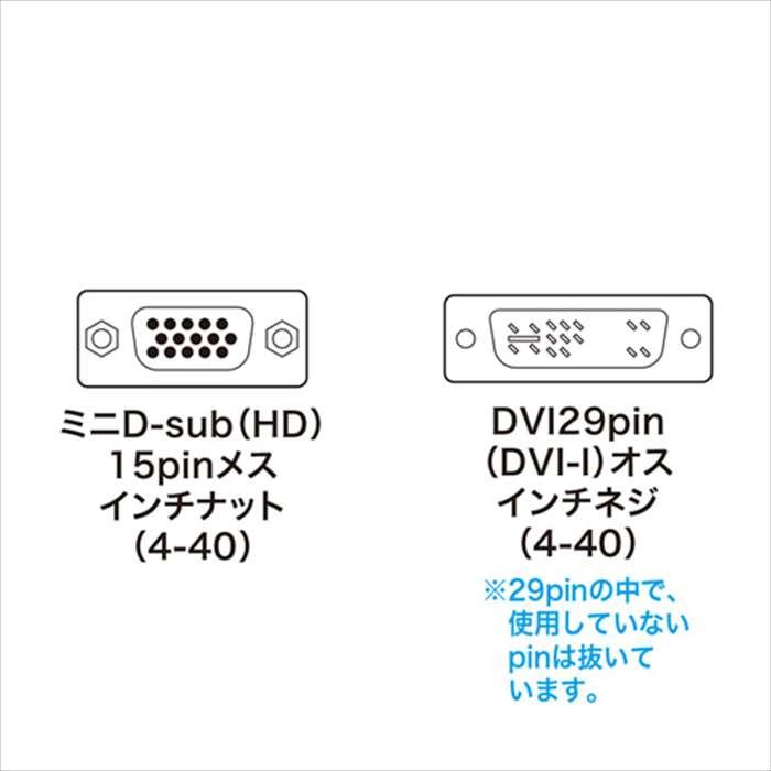 あすつく 代引不可 DVIアダプタ DVI変換用 ミニD-sub15pinメス-DVI29pinオス 変換アダプタ サンワサプライ AD-DV02K｜dresma｜04