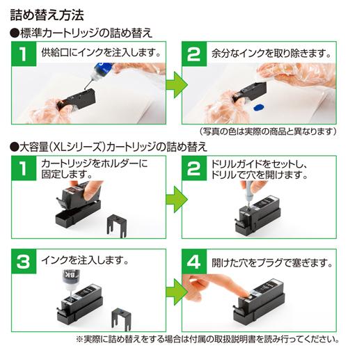 代引不可 サンワサプライ 詰め替えインク　BCI-351BK・C・M・Y用（4色） INK-C351S30S4｜dresma｜02