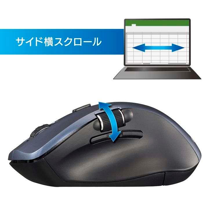 ワイヤレスマウス 7ボタン+2ホイール サイド横スクロール BlueLED 無線