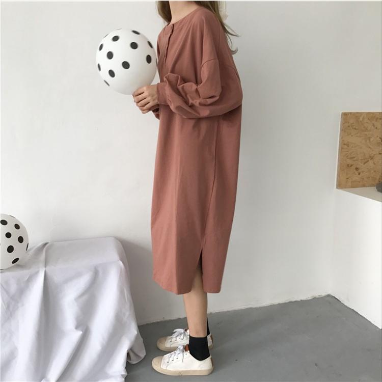 大人気 ワンピース ワンピ プチプラ ロゴ 入り マキシ ロング丈 ひざ下丈 サイドスリット ゆったり 長袖 おすすめ Mme4113 Mme4113 Dress Bird 通販 Yahoo ショッピング