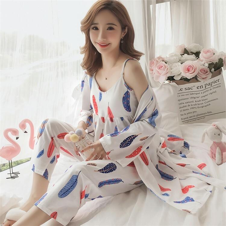 ルームウェア パジャマ ３点セット ガウン キャミソール パンツ 可愛い おしゃれ ガーリー キュート リラックス 部屋着 韓国 女子会 服 Mme4410 Mme4410 Dress Bird 通販 Yahoo ショッピング