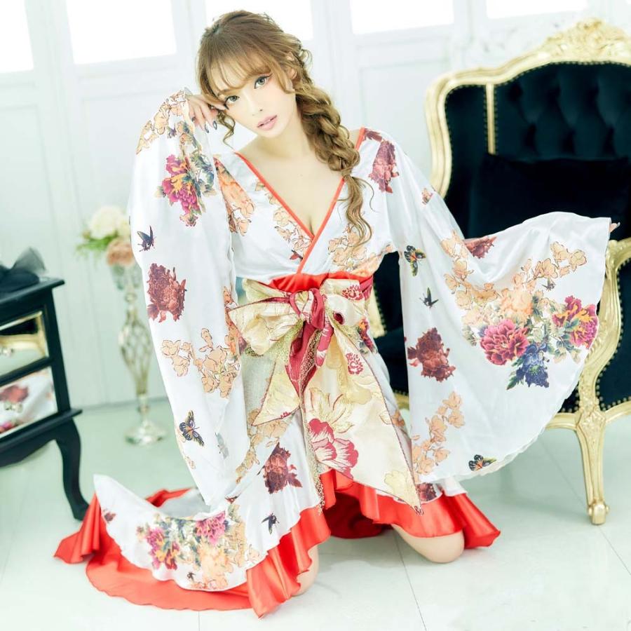 花魁 コスプレ ロング 仮装 和服 着物 ドレス 衣装 巫女 送料無料 前