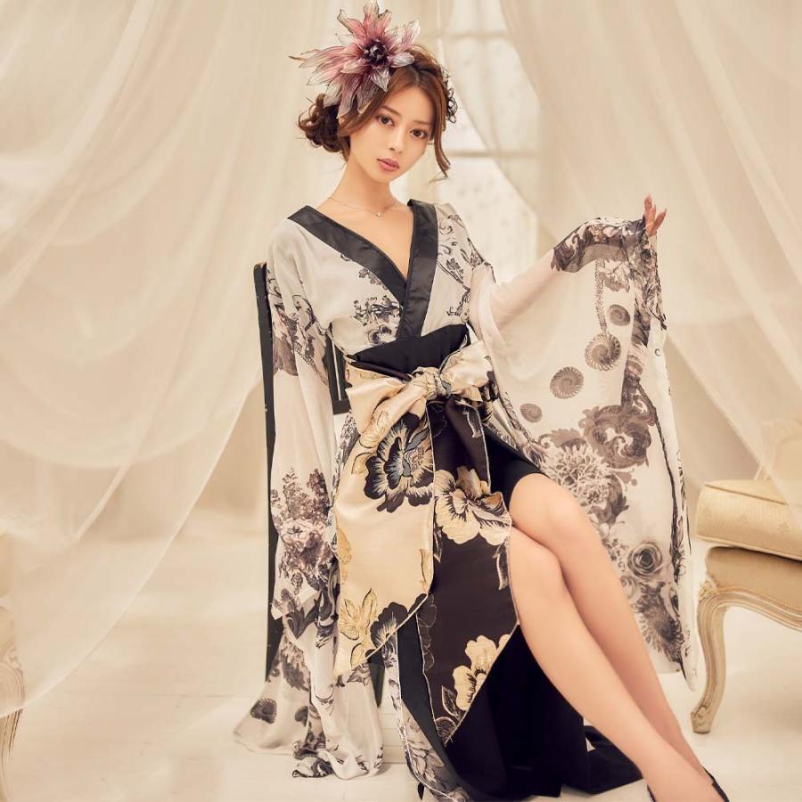 花魁 コスプレ ロング 仮装 和服 着物 ドレス セクシー 巫女 和柄 花柄 