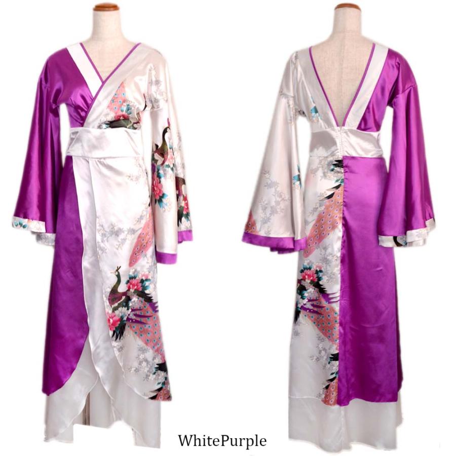 花魁 コスプレ 着物ドレス 浴衣ドレス ゆかた 浴衣 サテン ダンス衣装