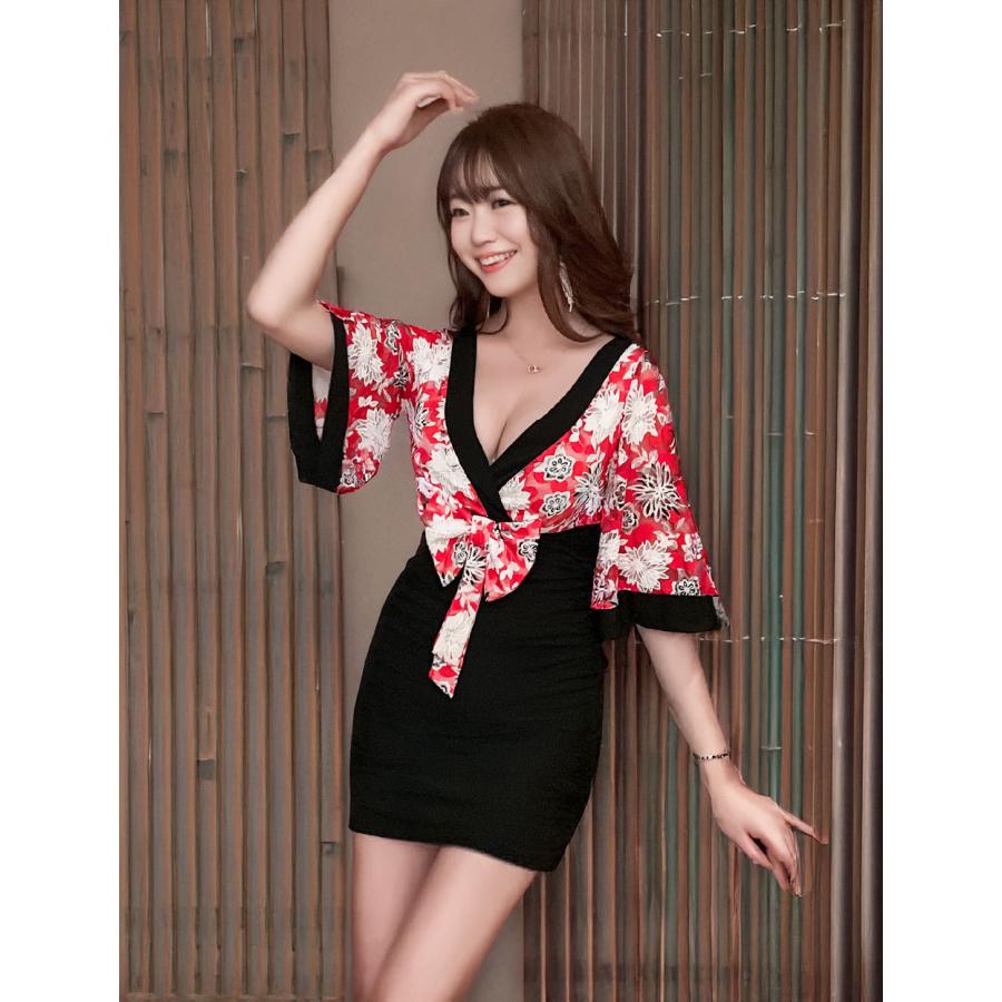 花魁風 着物風 セクシーミニドレス 花魁コスプレ 着物コスプレ