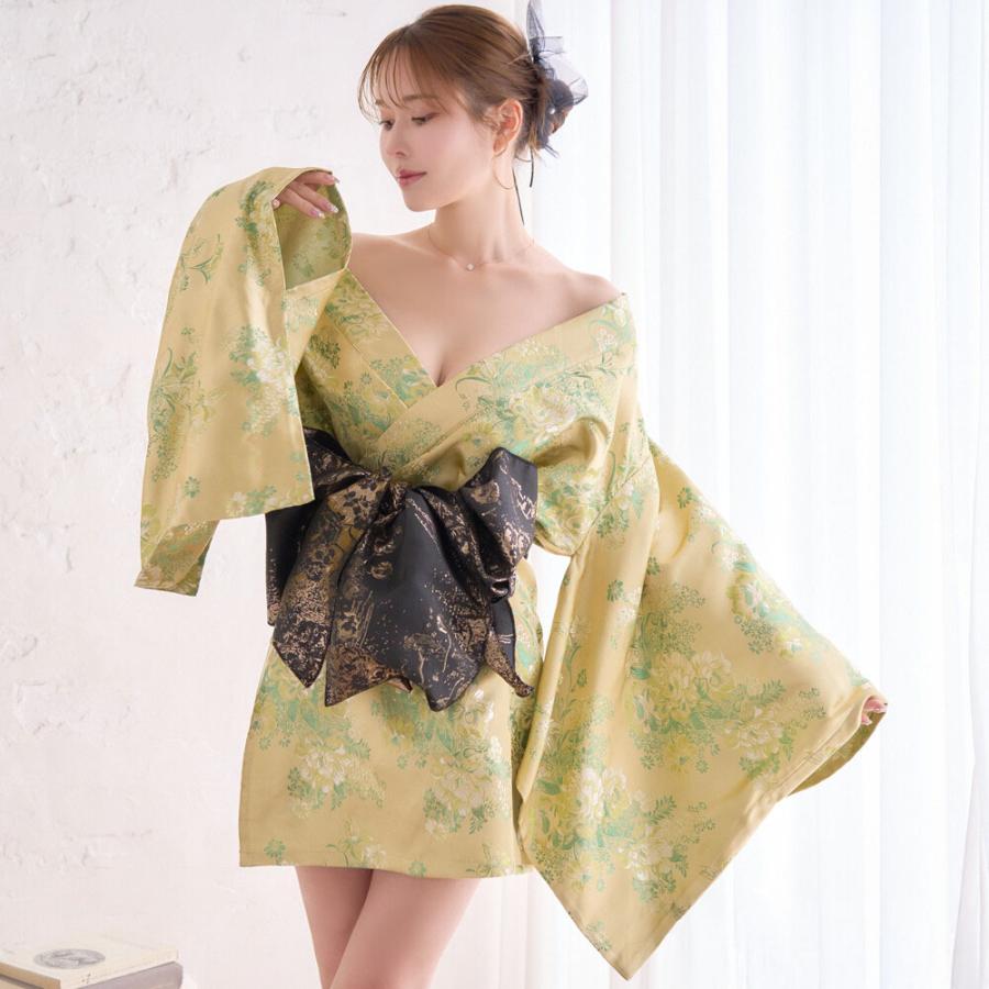 花魁ミニ ミニ 和服ドレス 妖艶ミニ花魁 2点セット LunaBelle