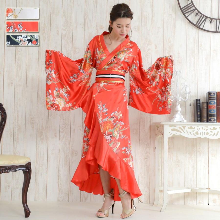 花魁 コスプレ 着物ドレス 衣装 浴衣 結婚式 サテン ダンス衣装