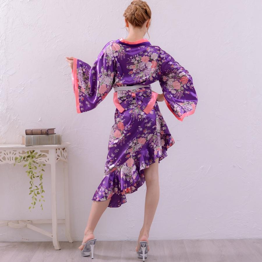 着物リメイクワンピース 着物ドレス 訪問着 辻が花 希少品 黒色 ラメ