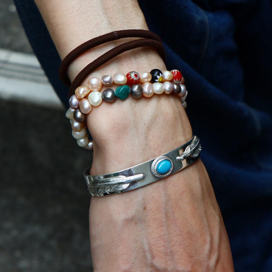 新製品情報も満載 メンズ ブレスレット シルバー925 メンズ バングル 平打ちバングル銀縄ターコイズダブルsフェザー 特注アイテム ゴローズ魂継承 タディアンドキング Tady King ブレスレット アクセサリーシルバー925 レディースアクセサリー