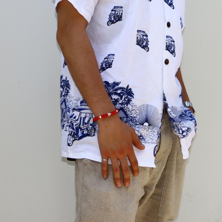 TADY＆KING フェザービーズSV＆レッドビーズブレスレットの画像