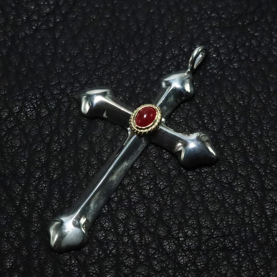 TADY&KING 【特注アイテム】ラージクロスSV金縄赤珊瑚 tady&king  