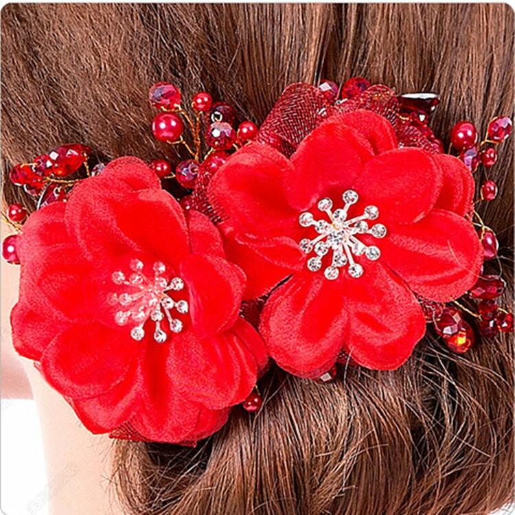 ヘアアクセサリー 2色 ヘアーアクセサリー ヘッドドレス ボンネ 花 