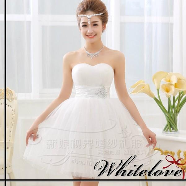 ウエディングドレス 2色 ミニドレス ウェディングドレス パーティードレス 結婚式 花嫁 二次会 2次会 披露宴 挙式 新婦 白 ホワイト