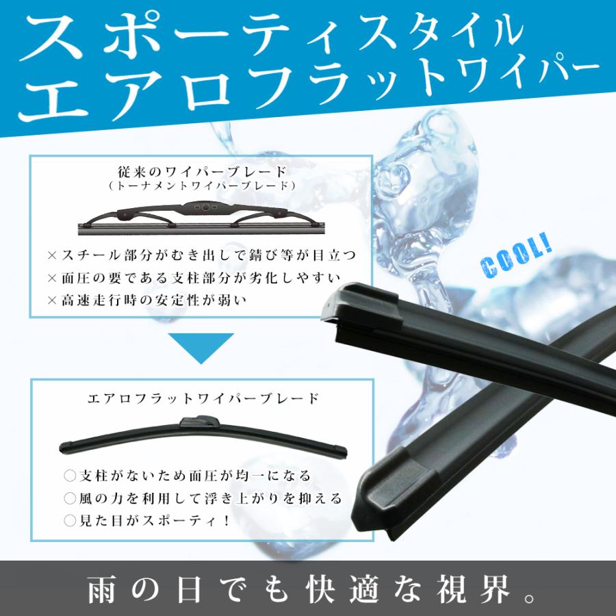 日産 スカイライン R32 エアロ フラット ワイパー ブレード 左右2本 