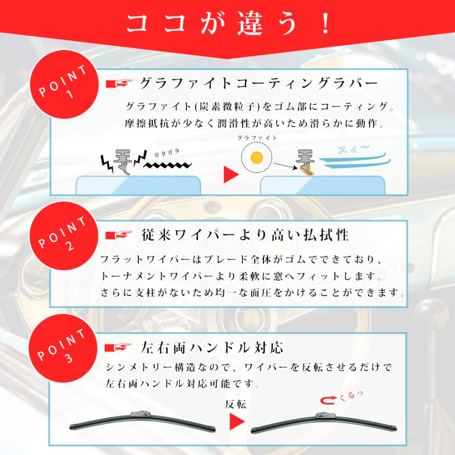 トヨタ カムリ 50系 エアロ フラット ワイパー ブレード 左右2本 セット｜dress-ys｜04