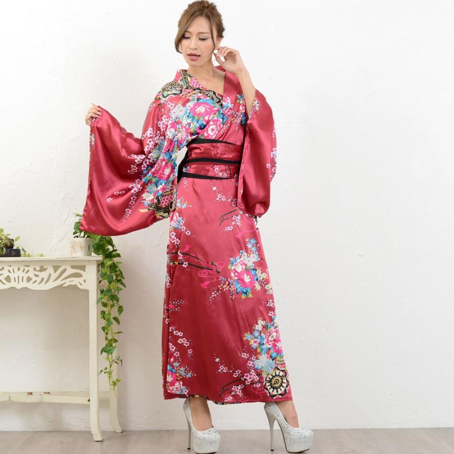 浴衣ドレス 和柄 着物 ドレス 着物ドレス 即日発送 帯付き花魁シリーズ 和柄サテン着物ロングドレス0232花魁 着物ドレス イベント 仕事着 Angelodress 通販 Yahoo ショッピング