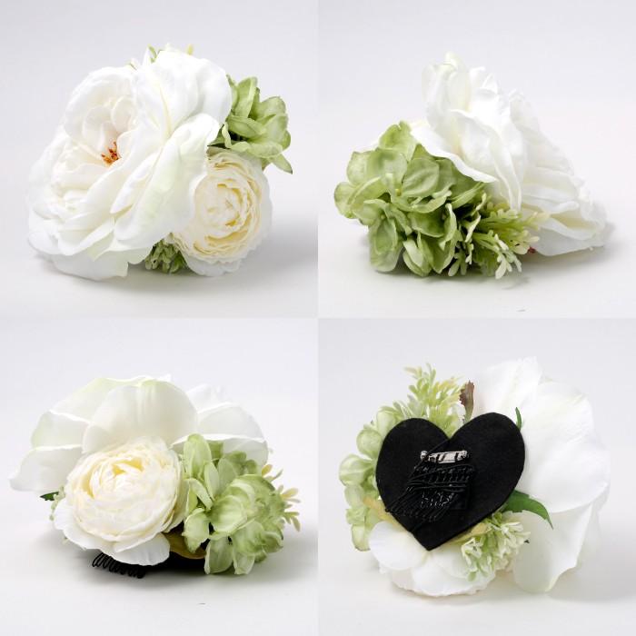 ヘッドドレス ウェディング 花 ホワイトローズ 薔薇 バラ ラナンキュラスウエディング ヘッドピース ヘッドコサージュ Hiila イーラ Dd Hl Hd 41 ウェディング通販ドレスアンドレス 通販 Yahoo ショッピング