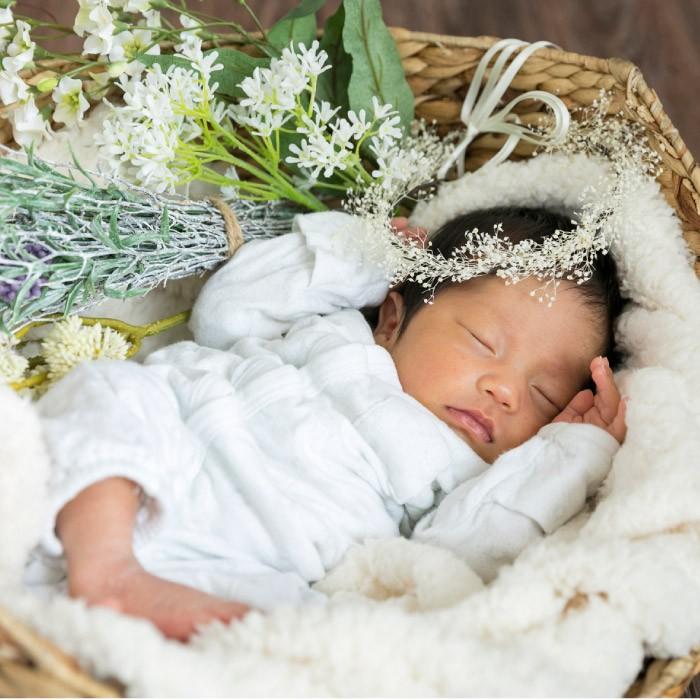 ゆうパケット対応 花冠 かすみ草 ニューボーンフォト グッズ 衣装