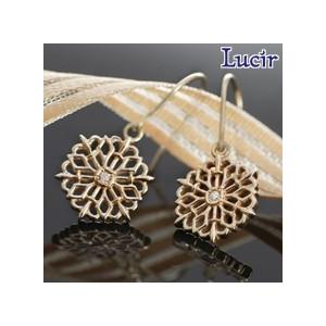 K10 ピアス フック レース クラシカル レース柄 K10ダイヤモンド laceピアス ホワイトデー プレゼント ギフト