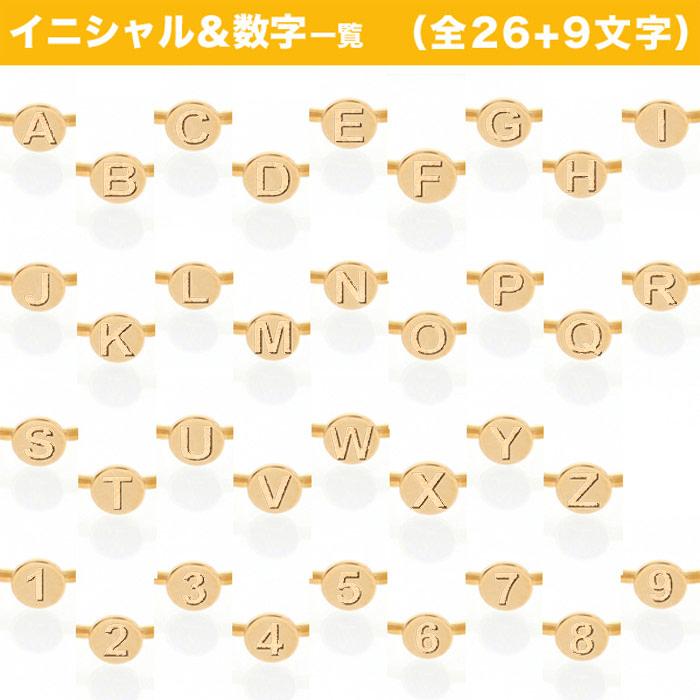 イニシャル リング 数字 K18YGゴールド ピンキーリングとしても人気の