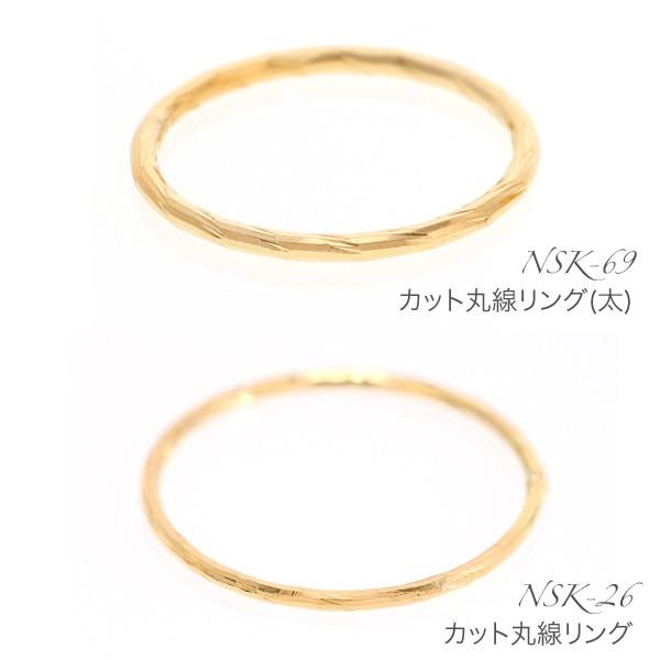 K18 18金 ピンキーリング カット丸線 太  リング ホワイトデー プレゼント ギフトの画像