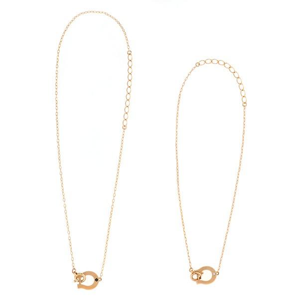 ペア ペアルック カップル ペアブレスレット ペアアンクレット 馬蹄 K10 10金 イエローゴールド＆ダイヤモンド ホワイトデー プレゼント ギフトの画像