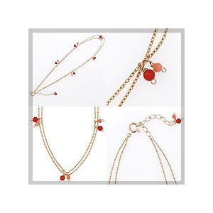 18金 アンクレット レディース サンゴ 珊瑚 18K K18ゴールド アンクレット サンゴ アンクレット 送料無料 ホワイトデー プレゼント ギフトの画像