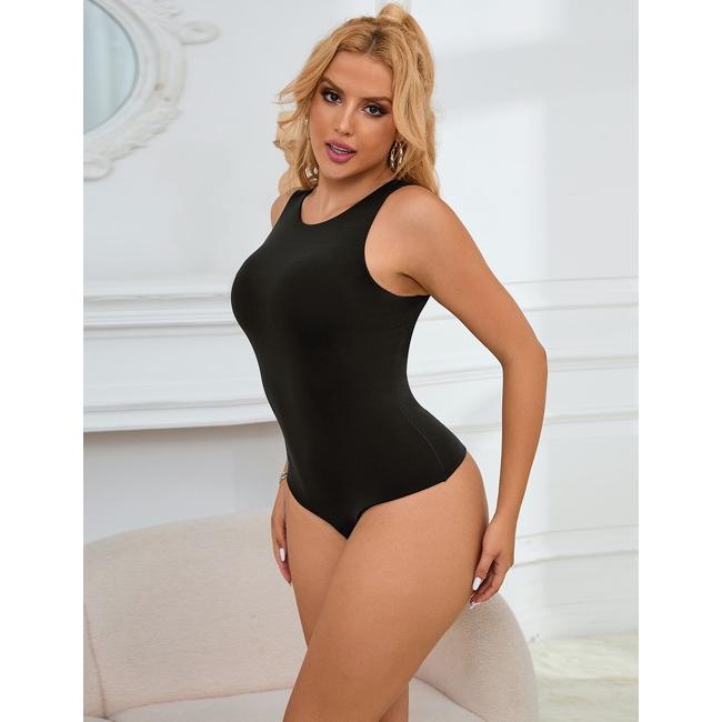 H BEAUTY&YOUTH バックオープン　ボディスーツ タンクトップ　黒 TO UNITED ARROWS＞BASIC バックオープン ブラトップ （タンク