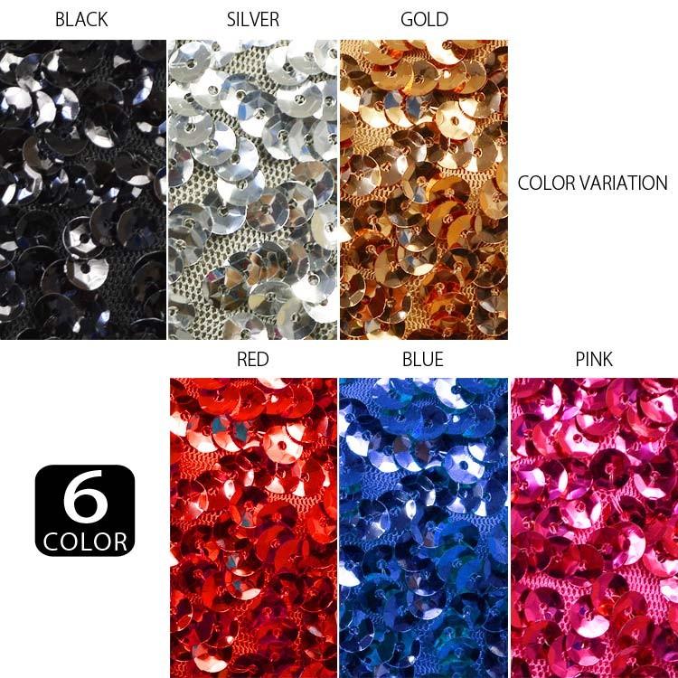 スパンコール ダンス衣装 ワンピース 6COLOR Vネック ミニワンピース