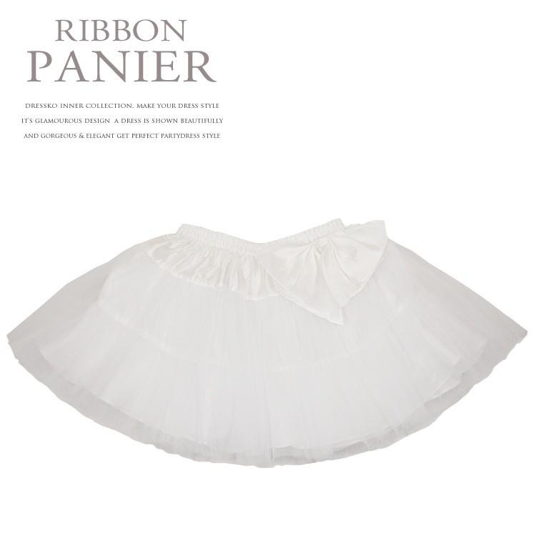 パニエ 激安 リボン付 チュールパニエ チュチュ スカート ミニスカート  