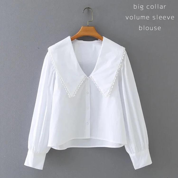 ブラウス レディース おしゃれ シャツ 長袖 個性 デザイン 春 襟 襟