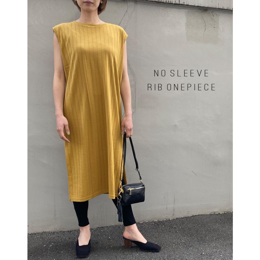 汗じみ防止 ワンピース 半袖 夏 サイドスリット ノースリーブ フレンチ