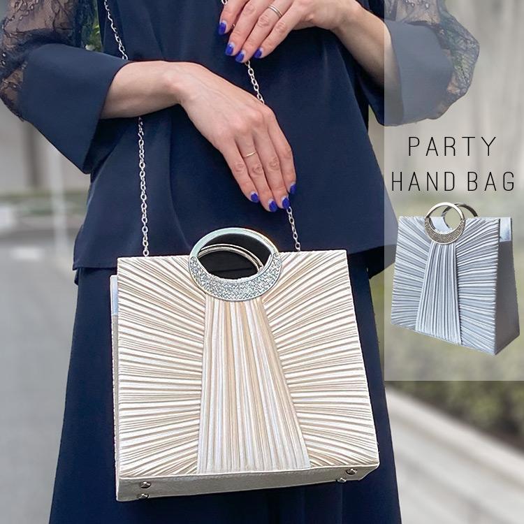 パーティーバッグ 大きめ 結婚式 バッグ ショルダー ハンドバッグ 黒