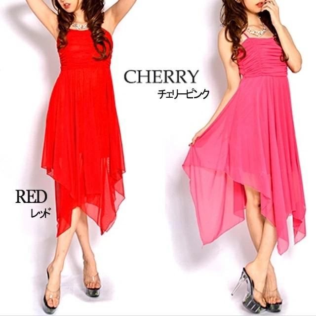 送料無料 ドレス ワンピース 14color 美ラインアシンメトリー 使える