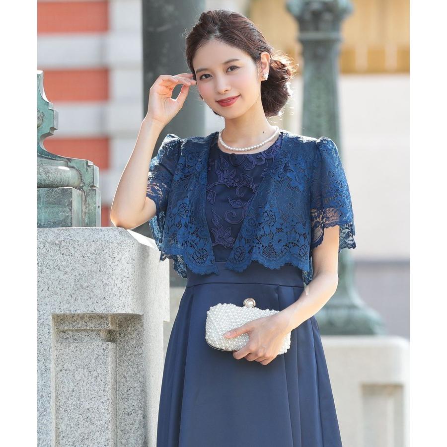 DRESS+ ボレロ 結婚式 お呼ばれ パーティー レディース 半袖 レース 