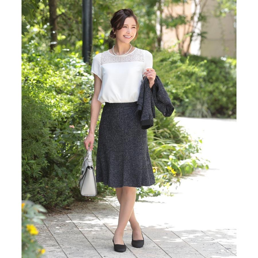 DRESS+ スーツ フォーマル 3点セット スカート ブラウス レース 半袖 