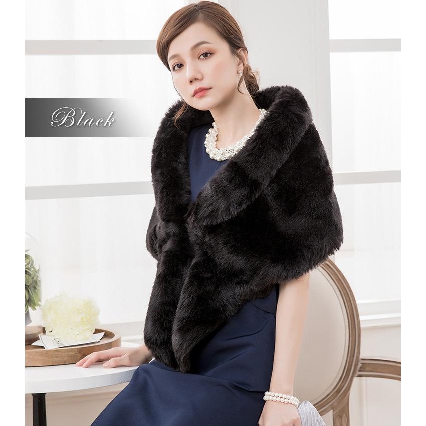DRESS+（ドレスプラス） ボレロ 結婚式 大判 ファー ショール