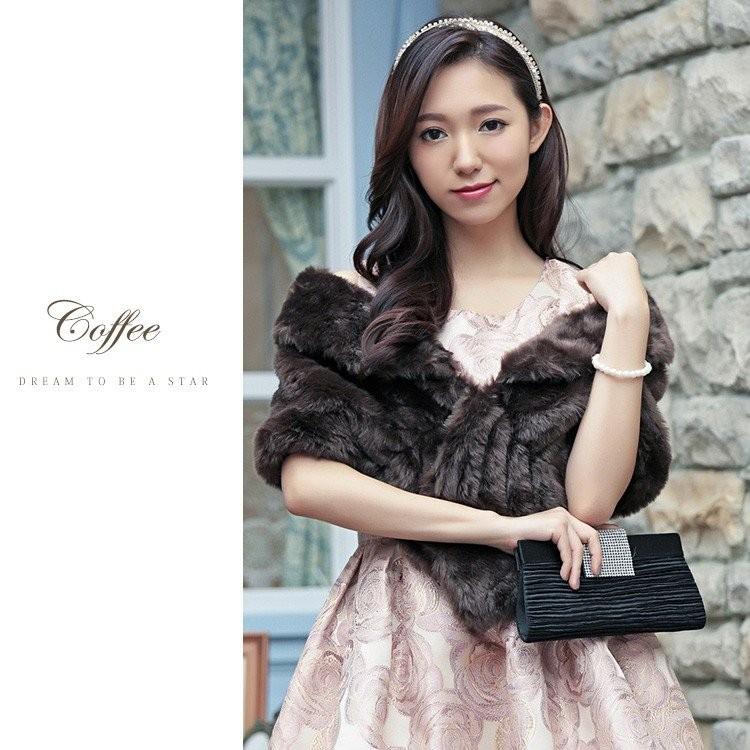 DRESS+（ドレスプラス） ボレロ 結婚式 大判 ファー ショール ストール