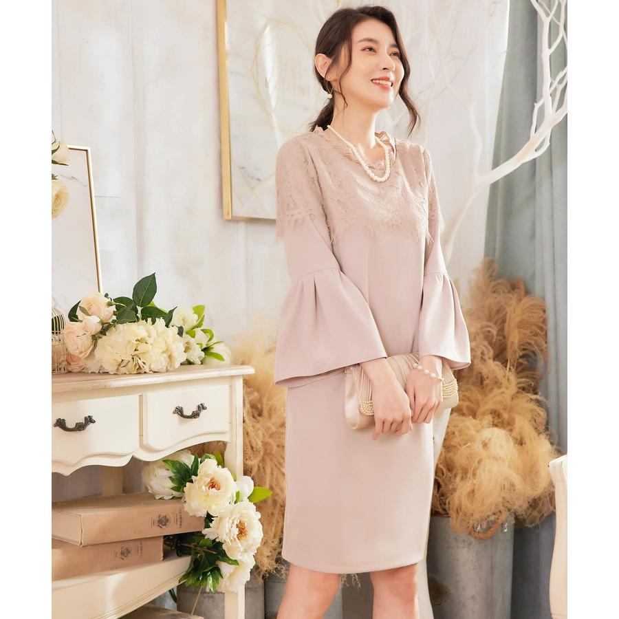 DRESS+ パーティードレス 大きいサイズ 結婚式 袖あり