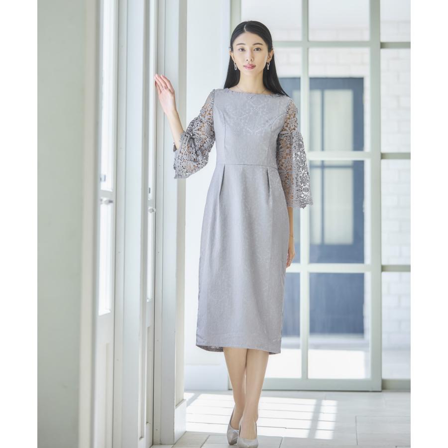 DRESS+ パーティードレス 大きいサイズ 結婚式 袖あり DRESS+ パーティードレス 大きいサイズ 結婚式 袖あり